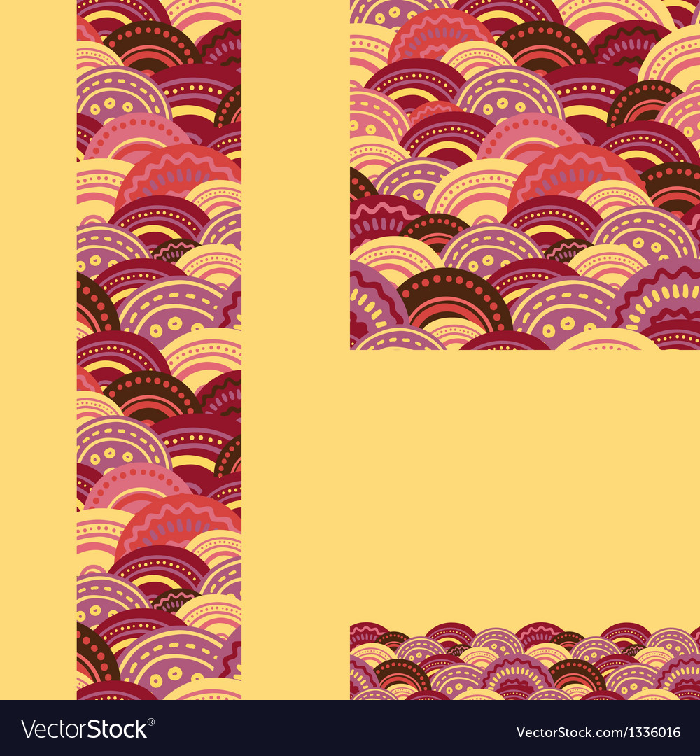 Set of waves seamless pattern and borders