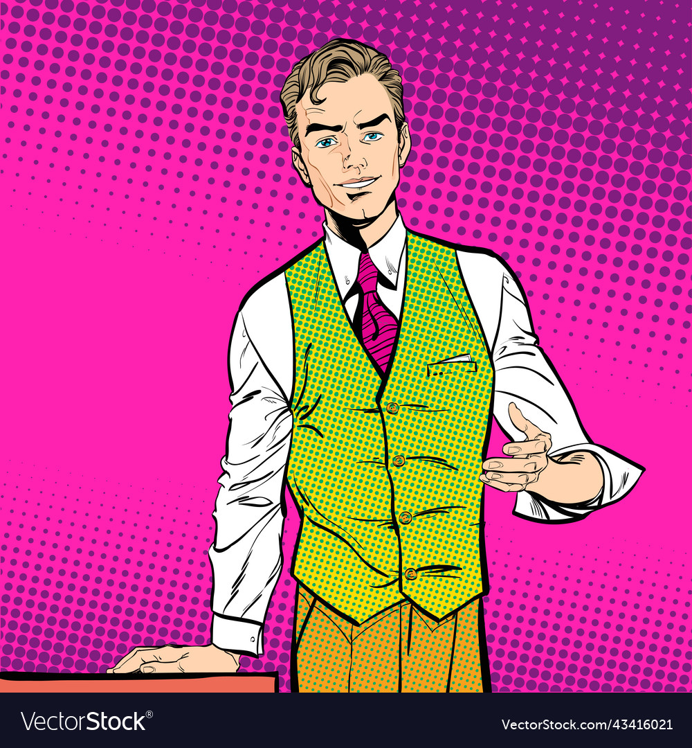 A man explaining something vector image A man explaining something