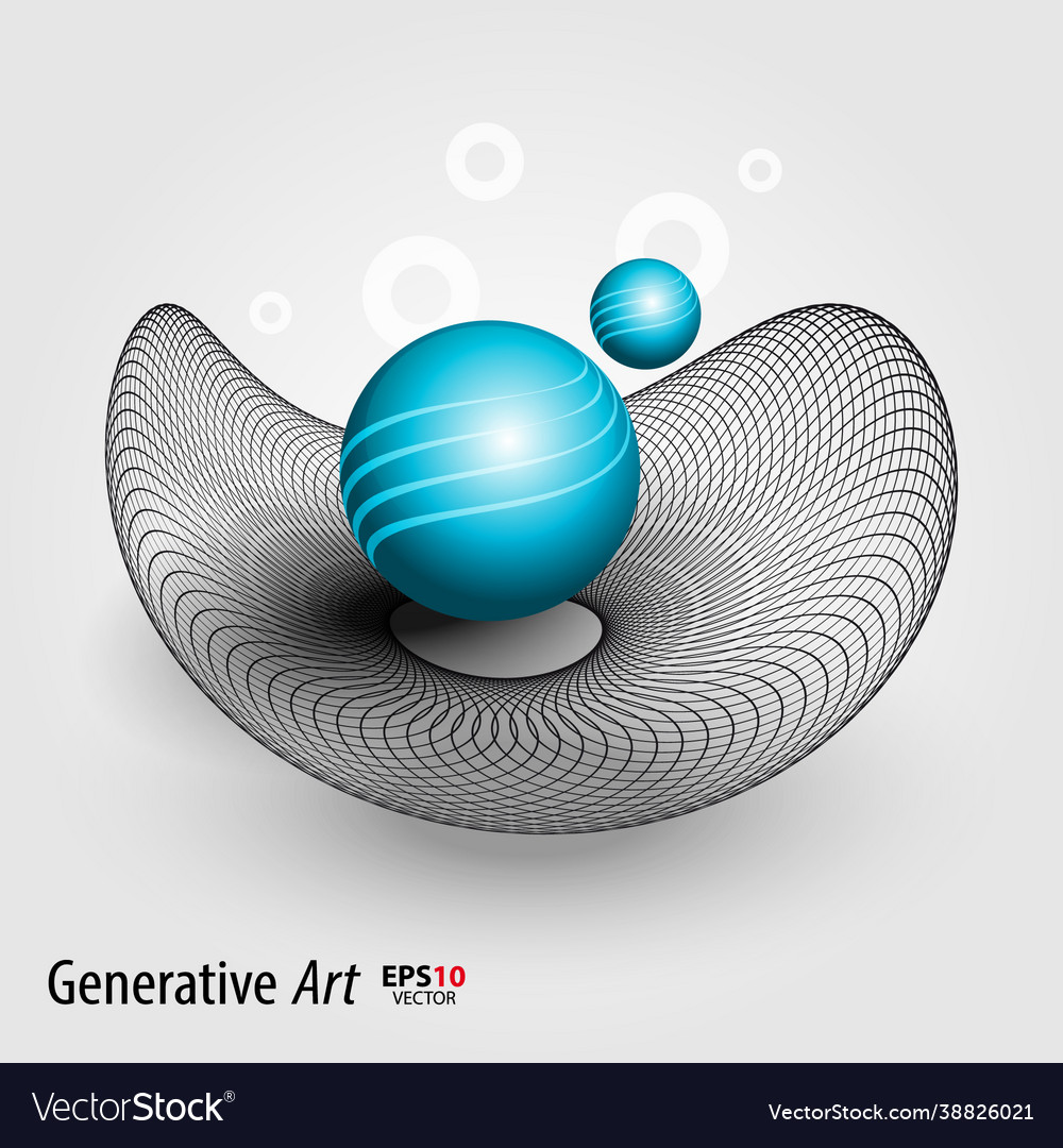 Abstract color generative art objects background Vector Image Abstract color generative art objects background
