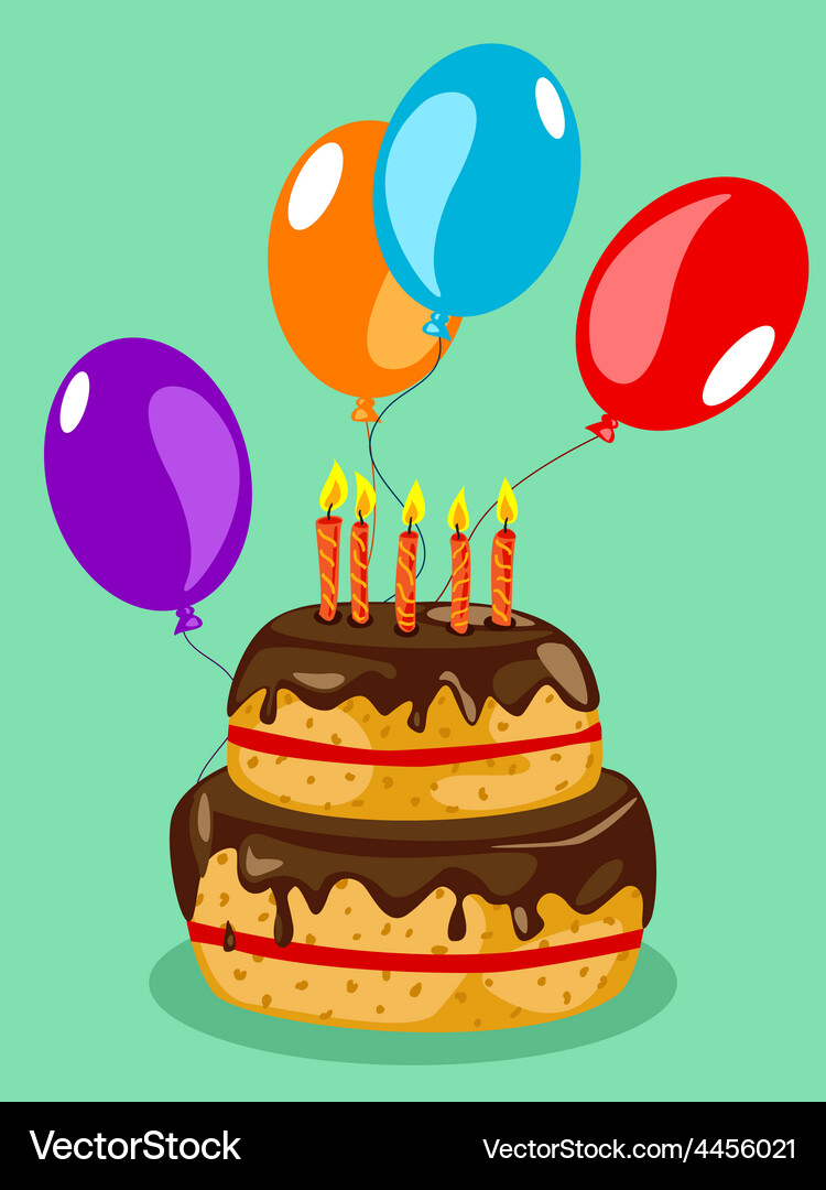 Birthday cake card Royalty Free Vector Image - VectorStock