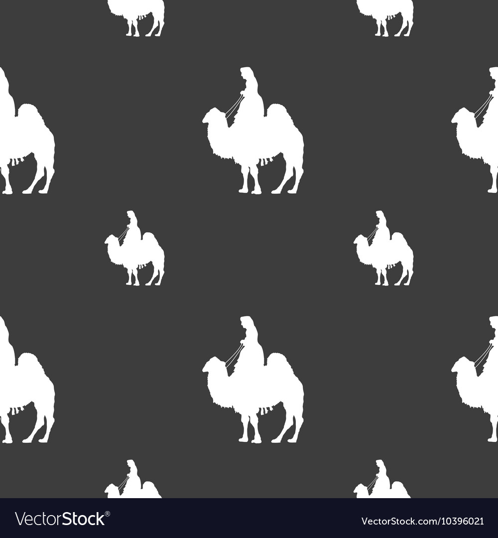 Camel sign seamless pattern on a gray background