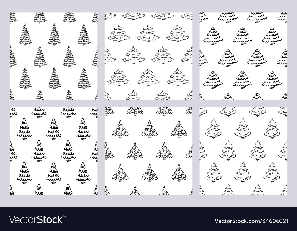 Christmas tree patterns set