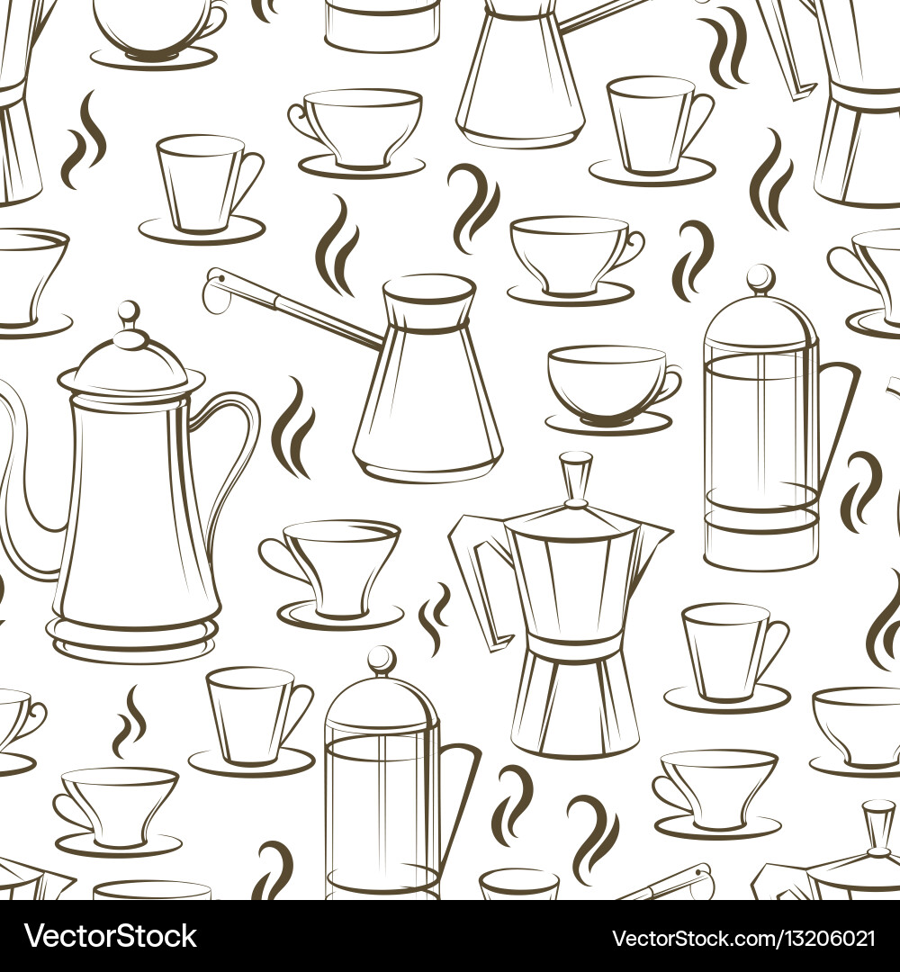 Coffee seamless pattern design Royalty Free Vector Image