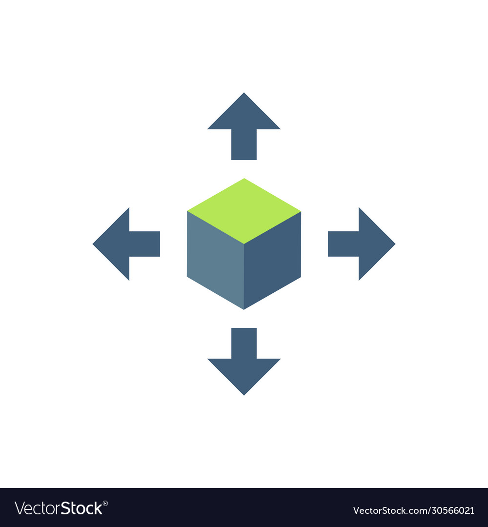 Delivery logistic cube box package with four