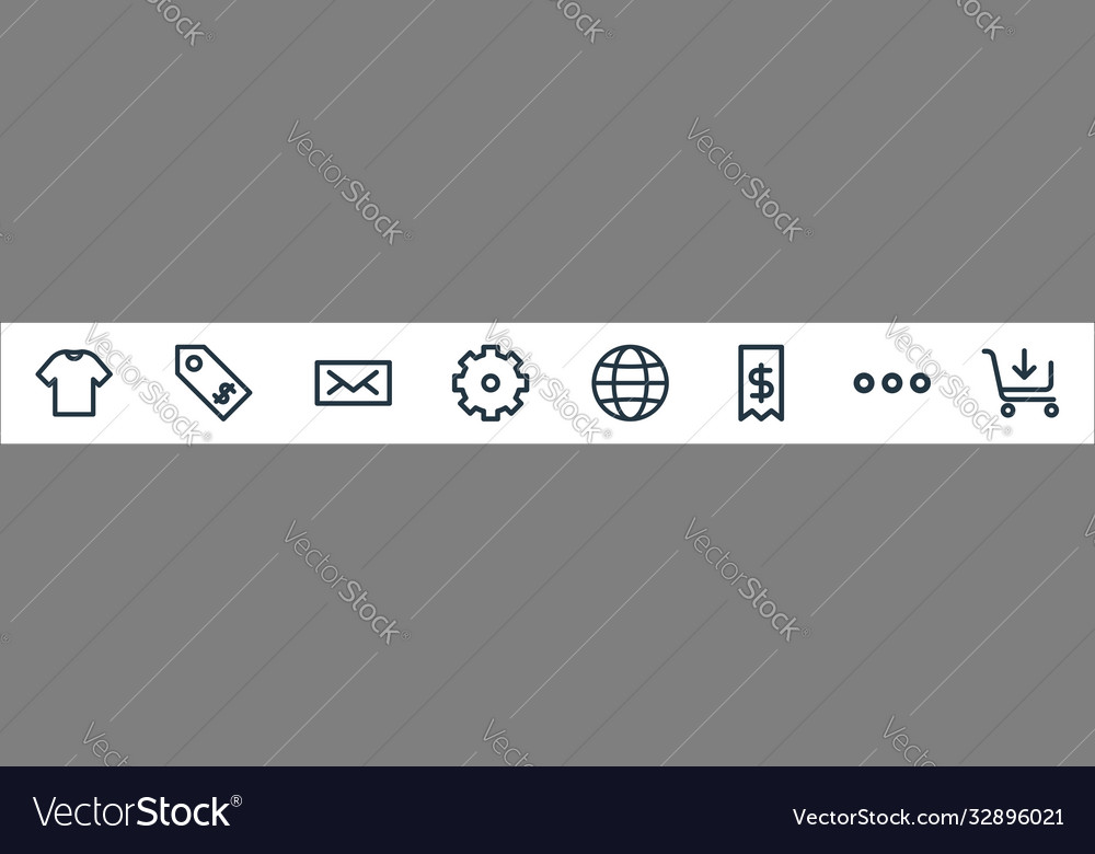 Ecommerce starter pack line icons linear set vector image Ecommerce starter pack line icons linear set