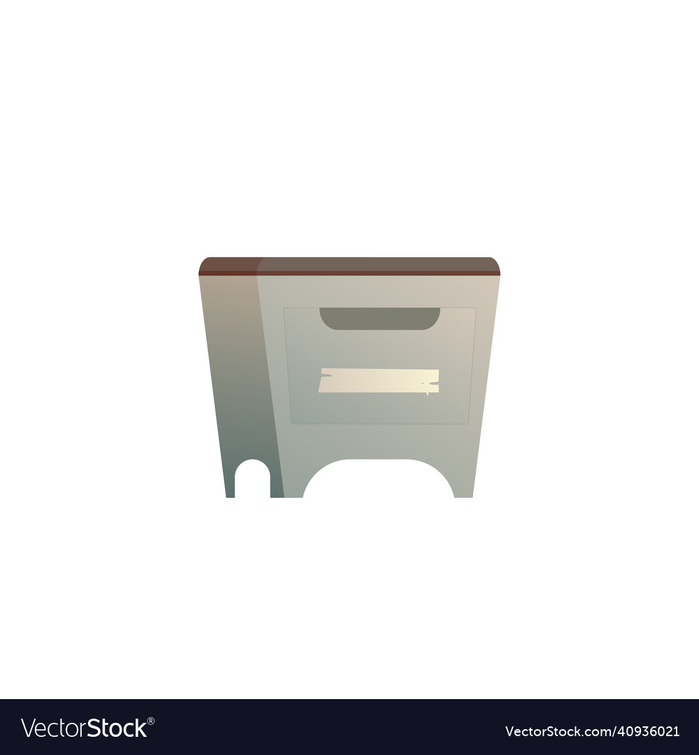 Filing cabinet with four drawer image isolated vector image Filing cabinet with four drawer image isolated