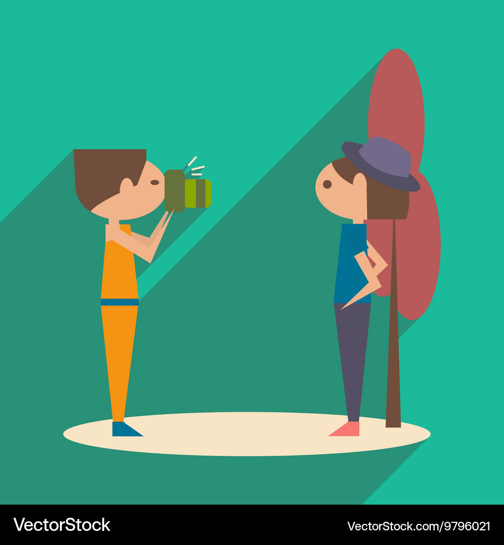 Flat with shadow icon and mobile application Vector Image