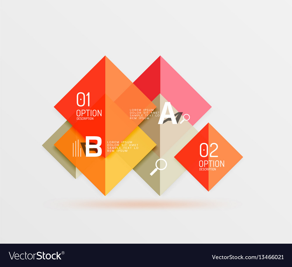 Glossy squares with text abstract geometric