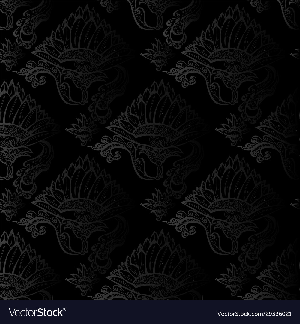Gothic seamless pattern on a black background vector image Gothic seamless pattern on a black background