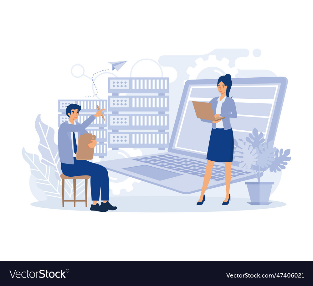 Information storage systems data center Vector Image Information storage systems data center