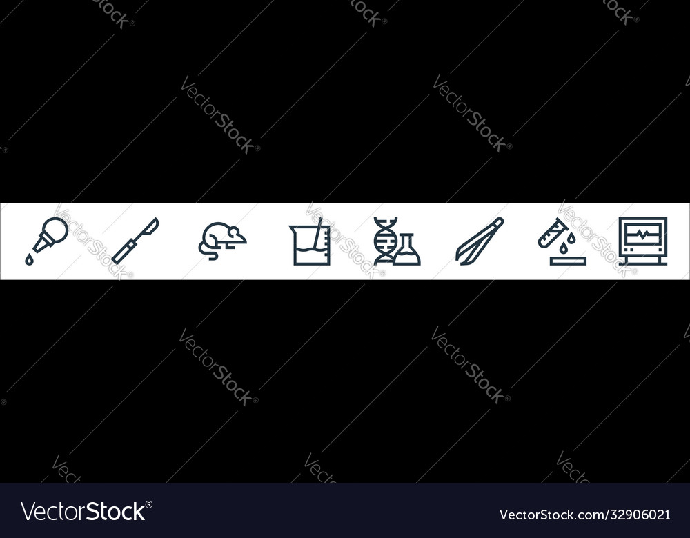 Laboratory line icons linear set quality Vector Image Laboratory line icons linear set quality