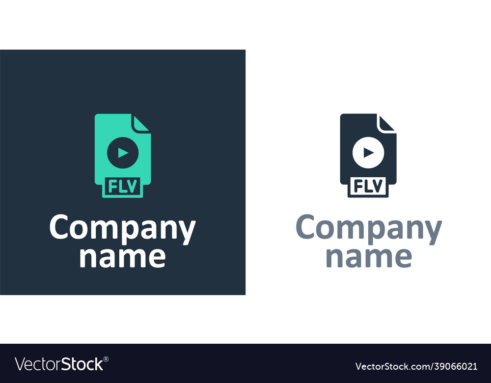 Logotype flv file document video format Vector Image Logotype flv file document video format