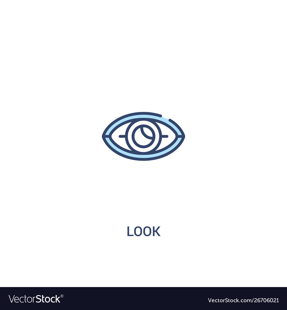 Look concept 2 colored icon simple line element vector image Look concept 2 colored icon simple line element
