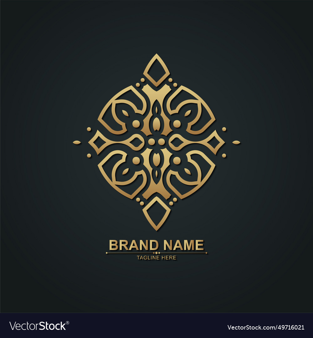 Luxury ornament logo line art Royalty Free Vector Image