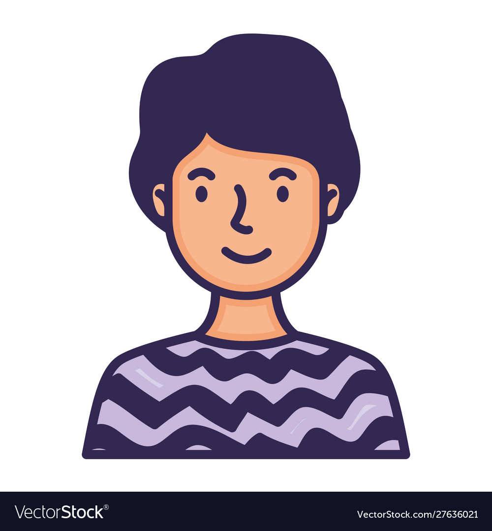 Man face avatar character fill style