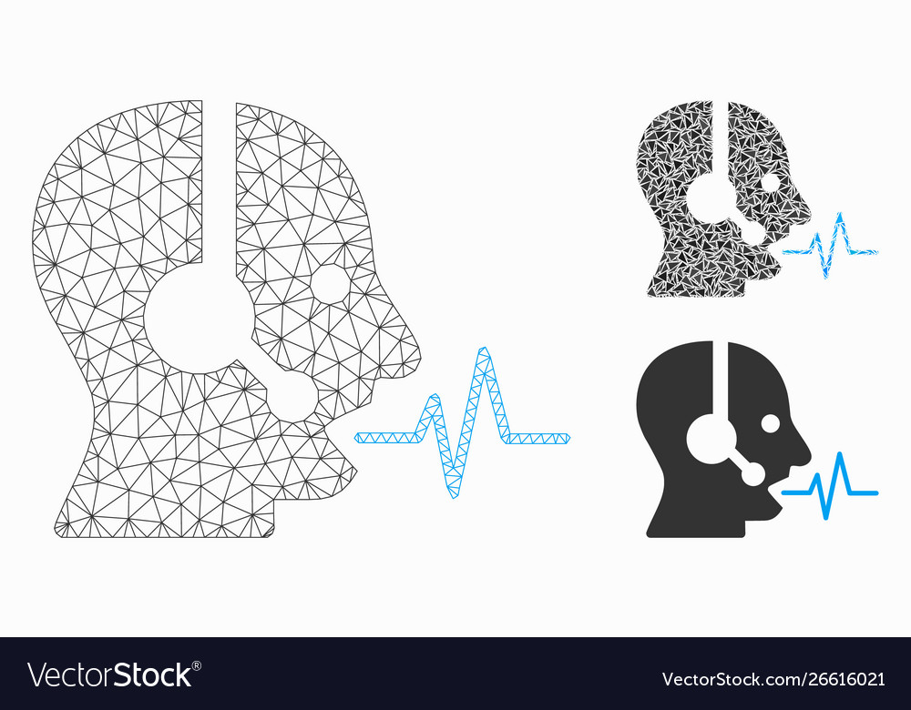 Operator speech mesh network model vector image Operator speech mesh network model