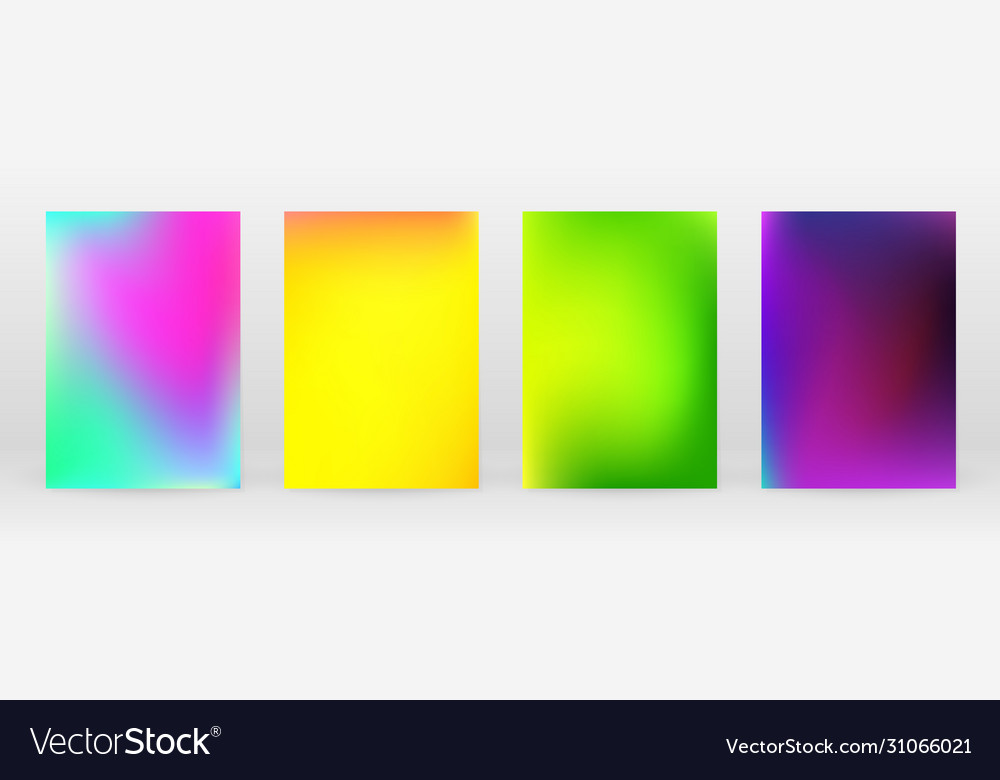 Pastel soft rainbow gradient set color background vector image Pastel soft rainbow gradient set color background