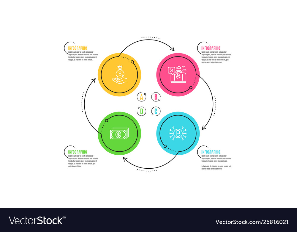 Payment travel loan and income money icons set