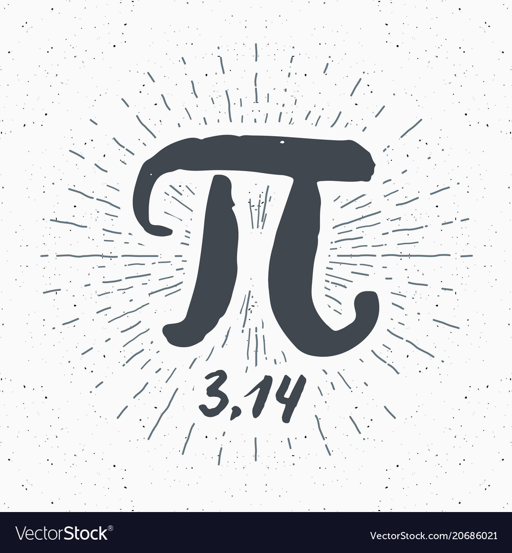 Pi symbol hand drawn icon grunge calligraphic