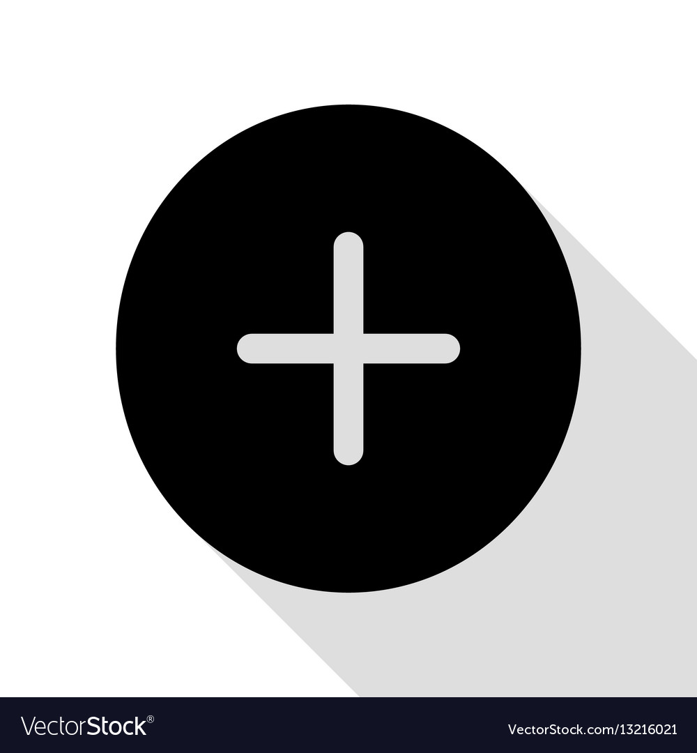 Black Plus Sign Icon