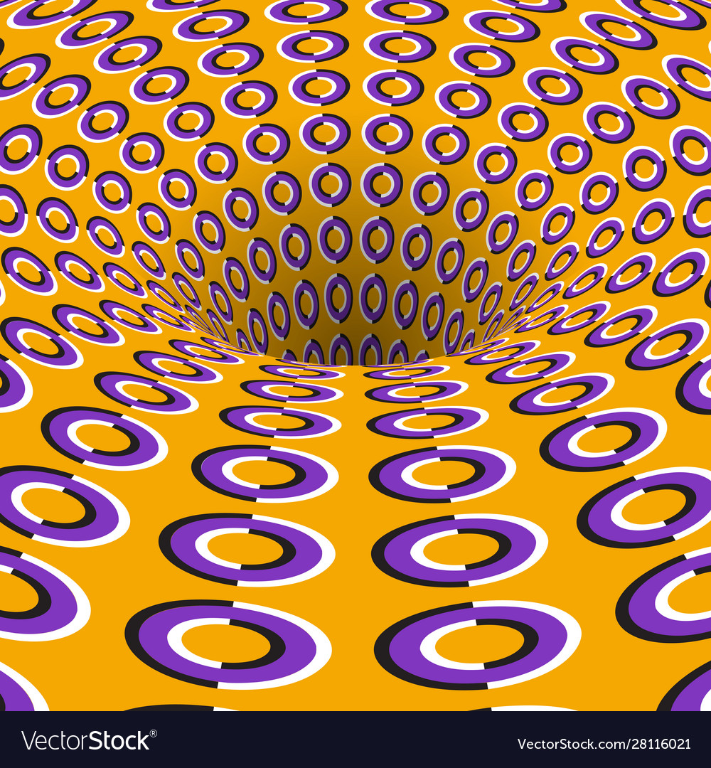 Rotating rings patterned hole optical illusion Vector Image