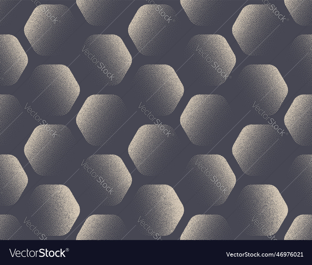 Rounded hexagons geometric seamless pattern Vector Image