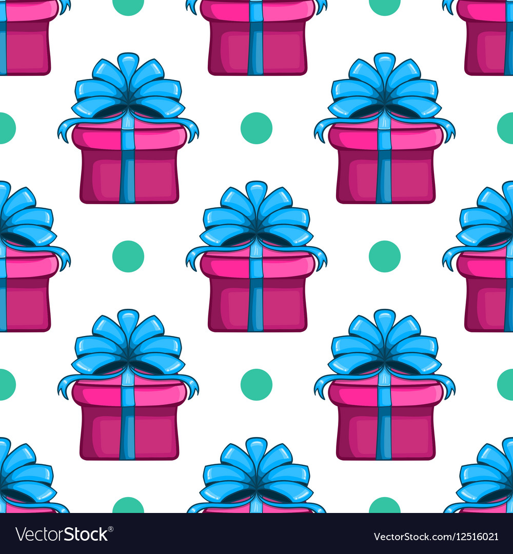 Seamless pattern with gift box