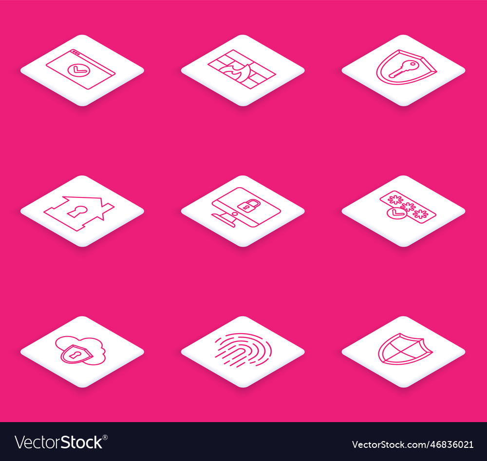 Set line secure your site with https firewall vector image Set line secure your site with https firewall