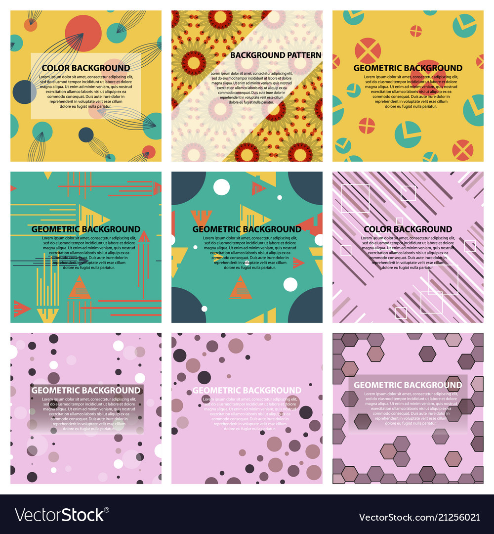 Set of abstract geometric pattern