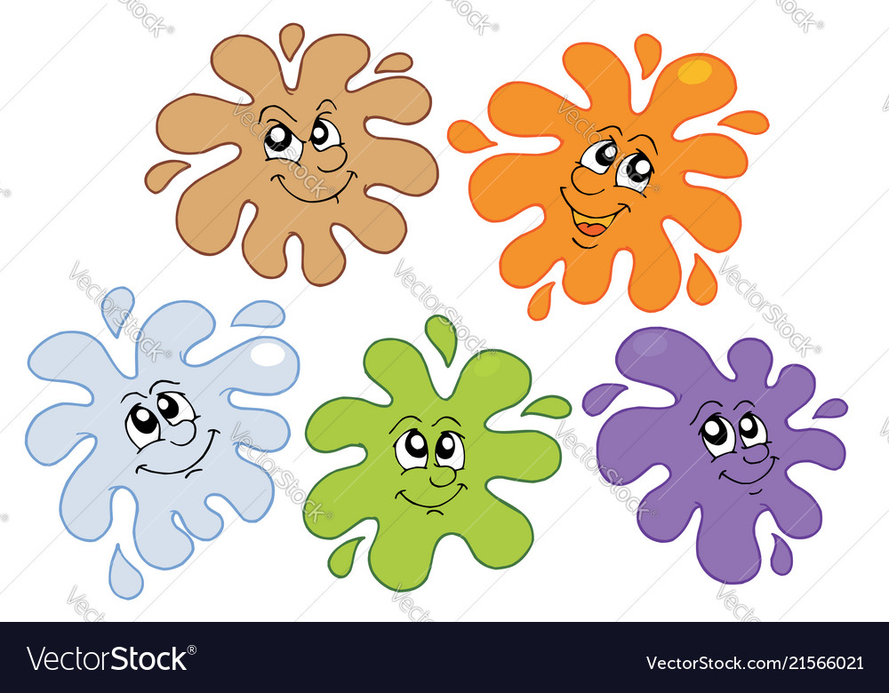 Smiling color splashes 2 Vector Image Smiling color splashes 2