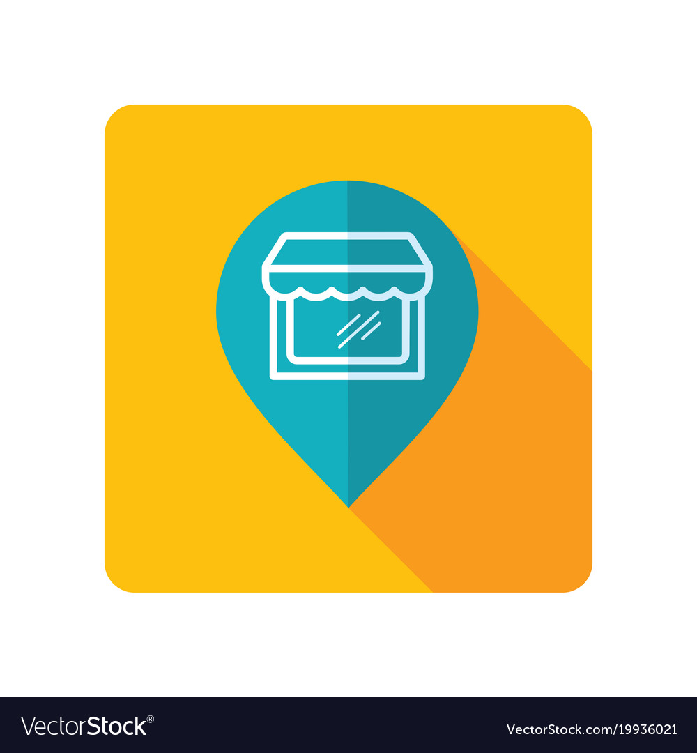 Supermarket store front pin map icon Royalty Free Vector