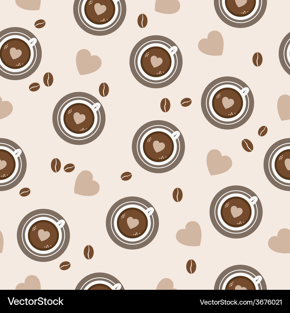 Sweet background seamless pattern with coffee Vector Image