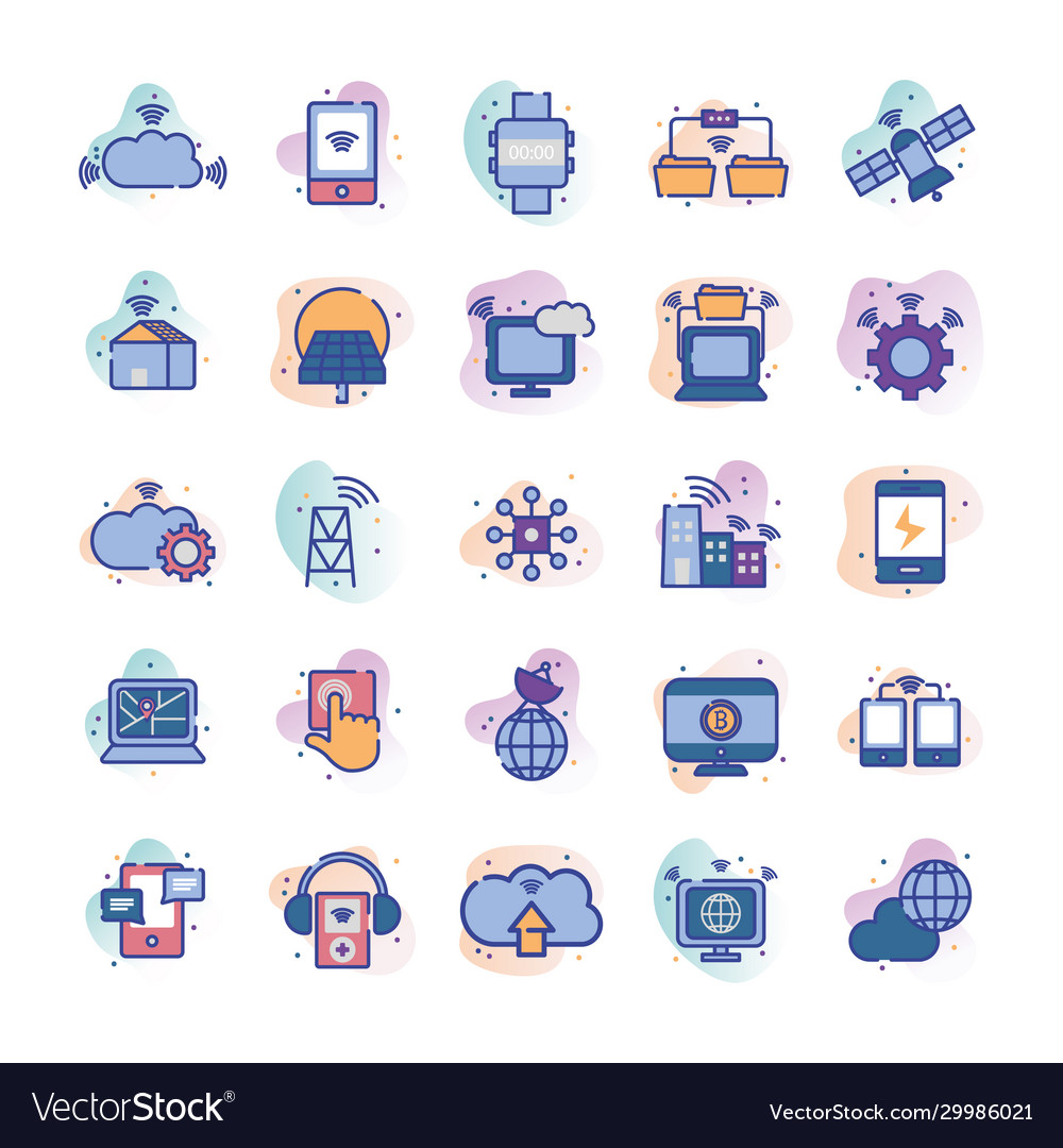 Technology and internet line fill block style icon