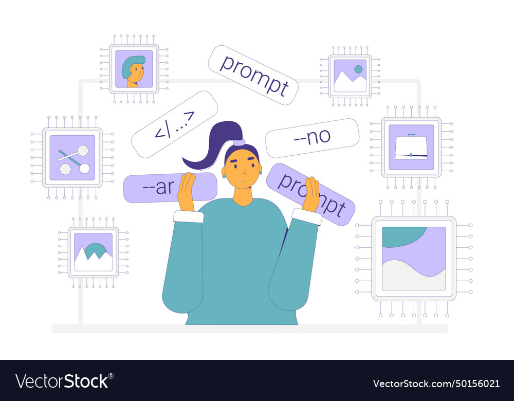 Text to image prompt engineering visual neuron vector image Text to image prompt engineering visual neuron