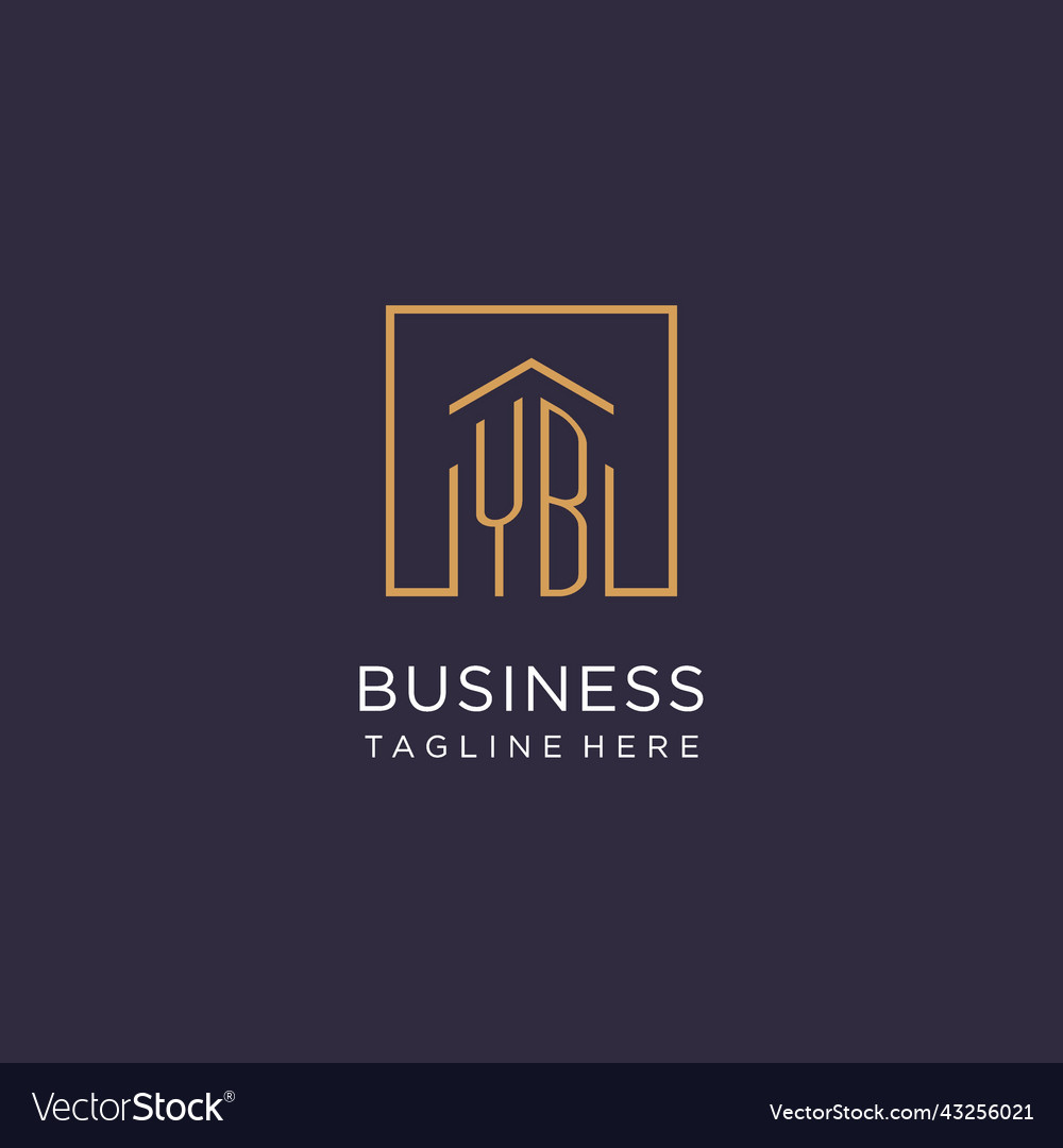 Yb initial square logo design modern and luxury