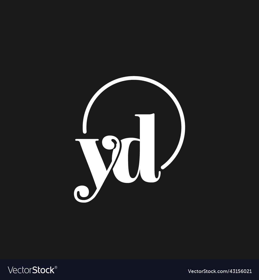 Yd logo initials monogram with circular lines