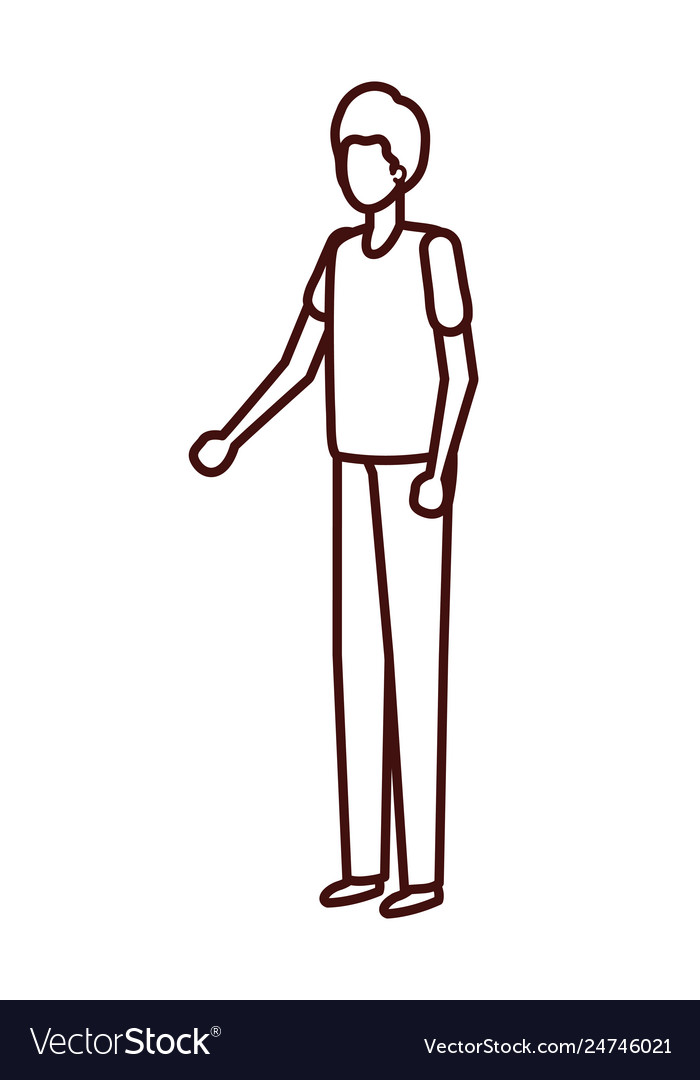 Young man standing avatar character Royalty Free Vector