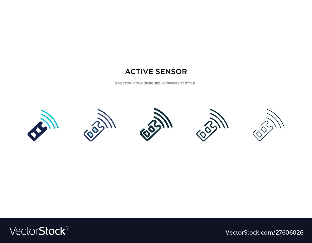 Active sensor icon in different style two vector image Active sensor icon in different style two