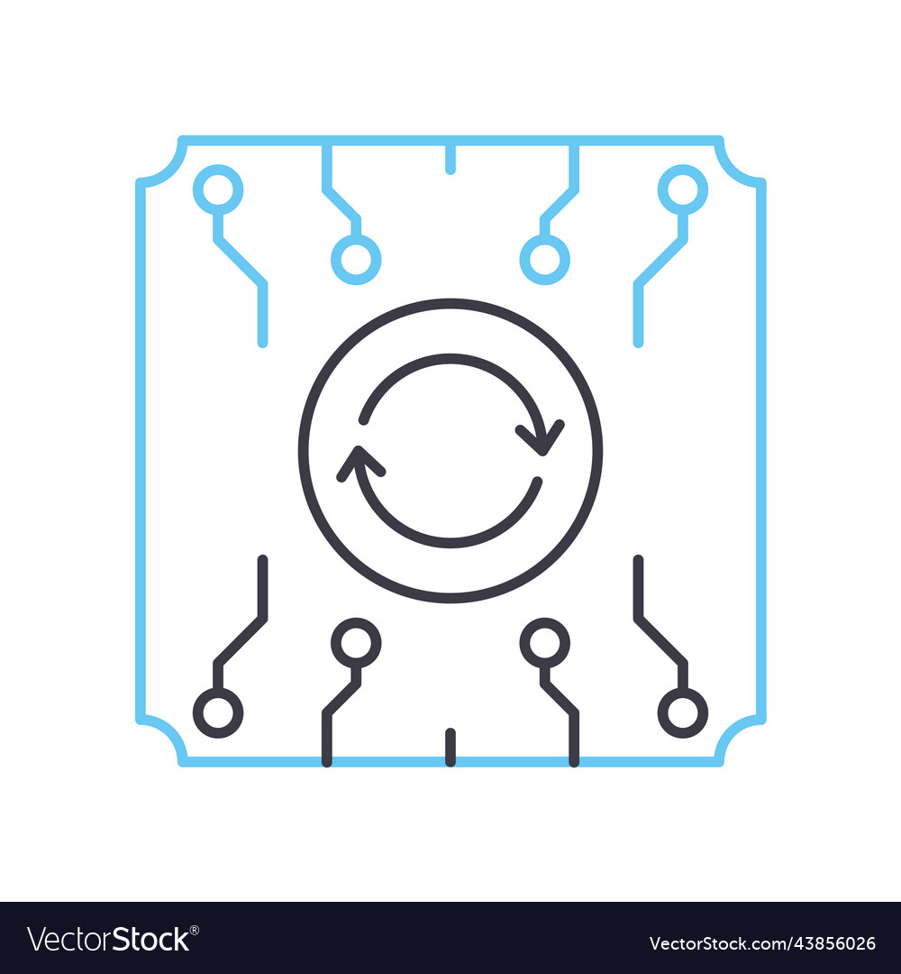 Automation line icon outline symbol vector image Automation line icon outline symbol