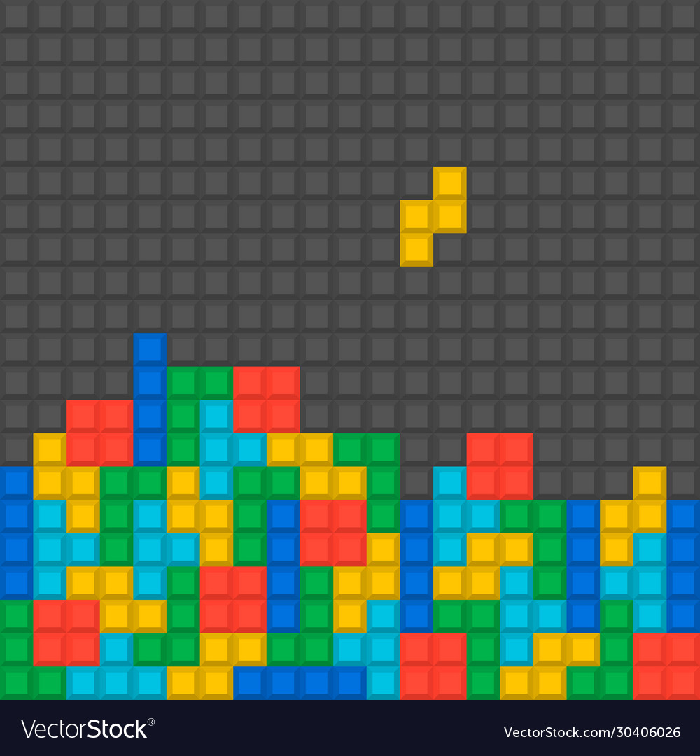 Game Bricks Tetris Template. Color Pixel Blocks Editorial Stock