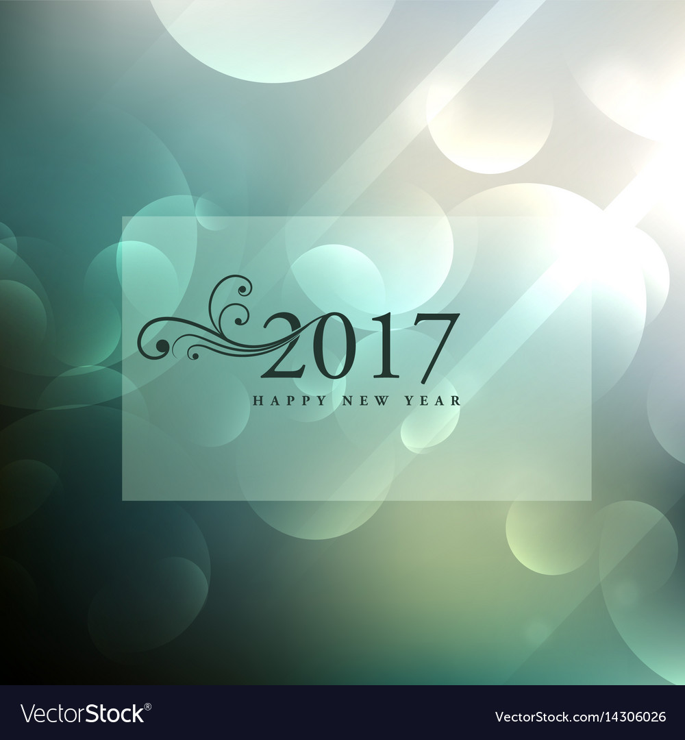 Beautiful bokeh background with 2017 text