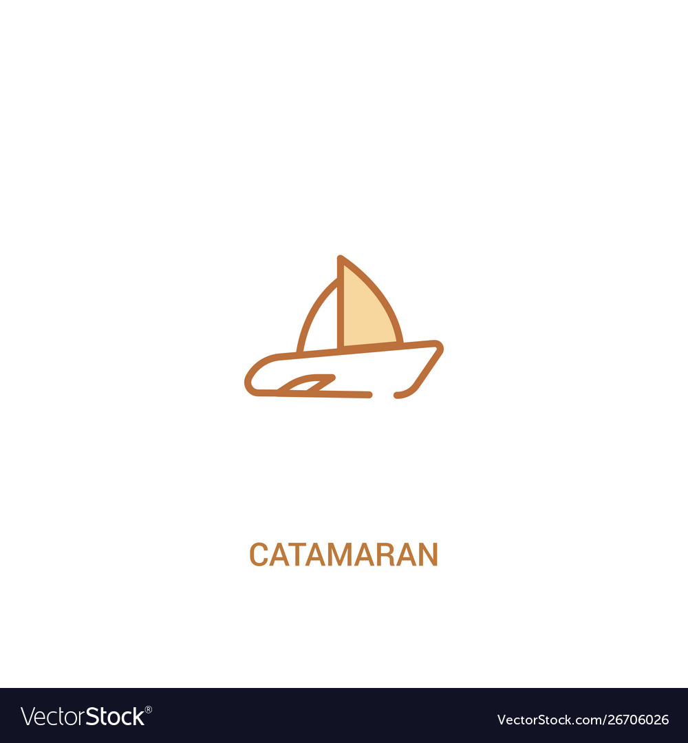 Catamaran concept 2 colored icon simple line vector image Catamaran concept 2 colored icon simple line