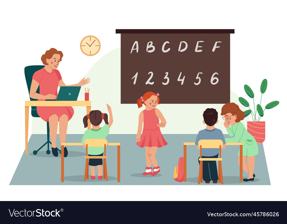 Children Safety Flat Scene Royalty Free Vector Image