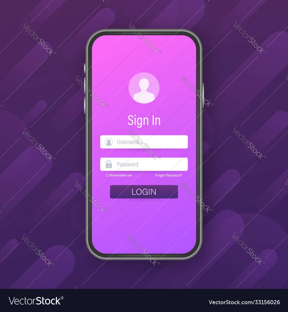 Clean mobile ui design concept login anwendung