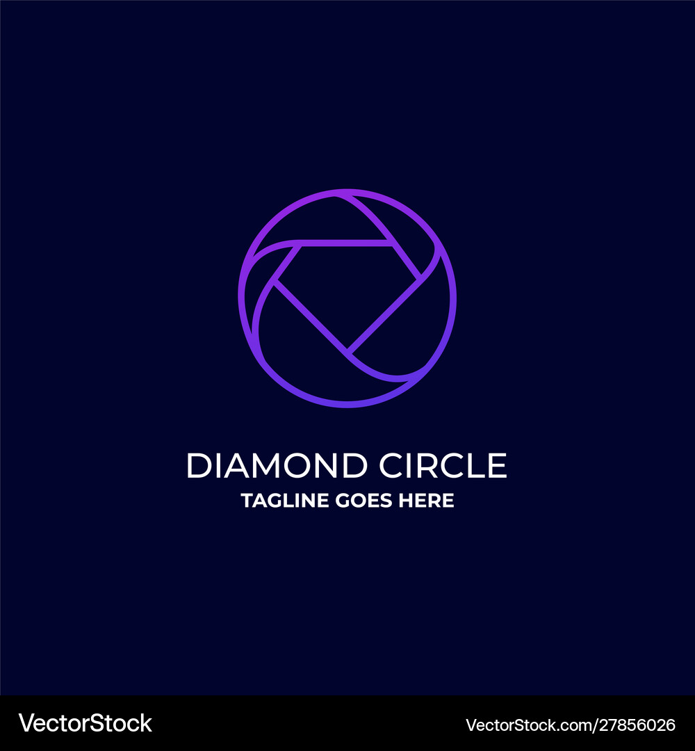 Diamond line art template design Royalty Free Vector Image