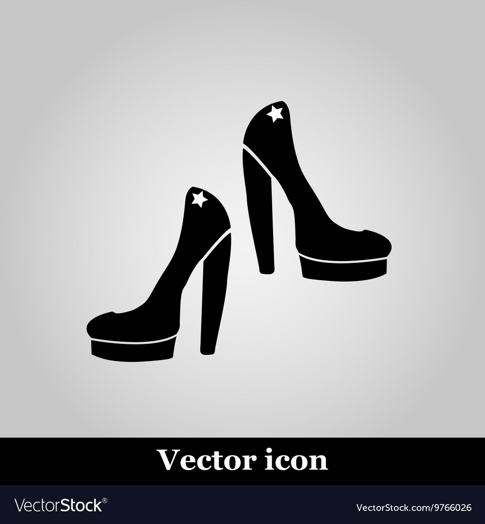 Female shoes icon on grey background