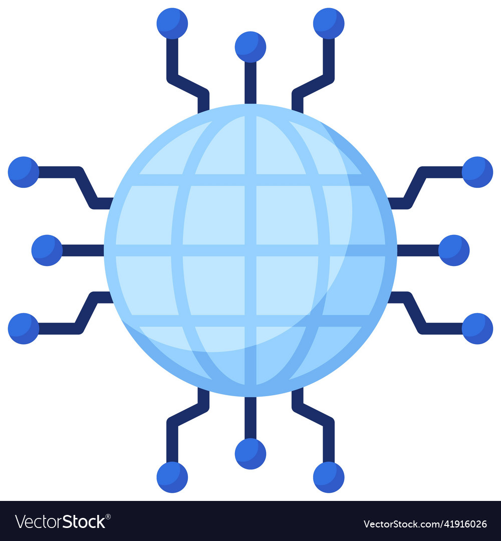Globale Netzwerk-Icon-Blockchain verwandt
