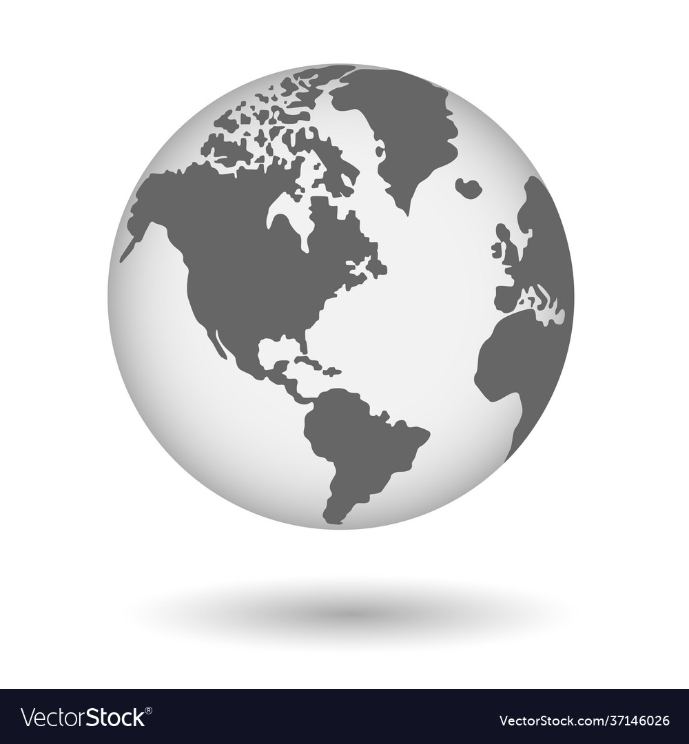 Globe shape in realistic style with shadow