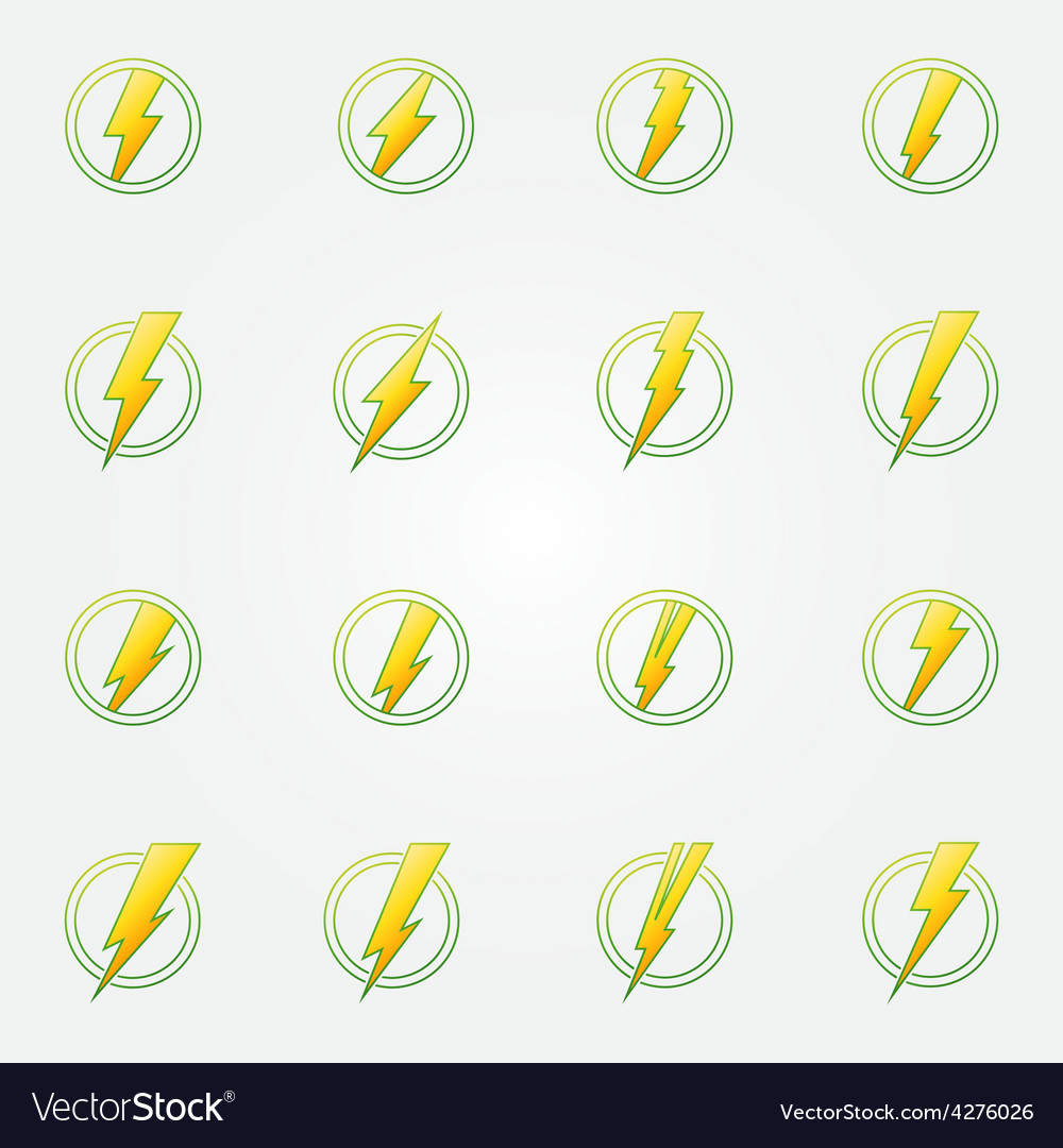 Lightning eco icons concept