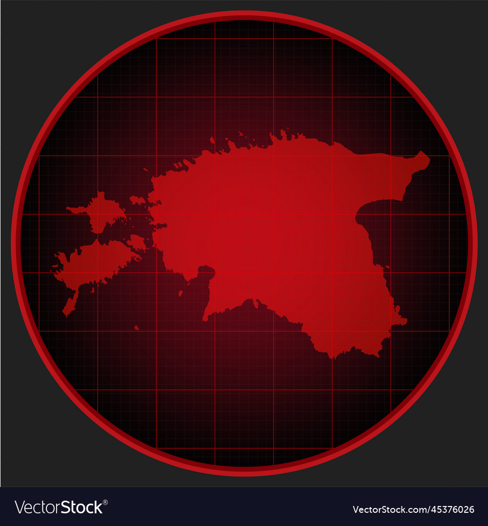 Map estonia on the radar screen Royalty Free Vector Image